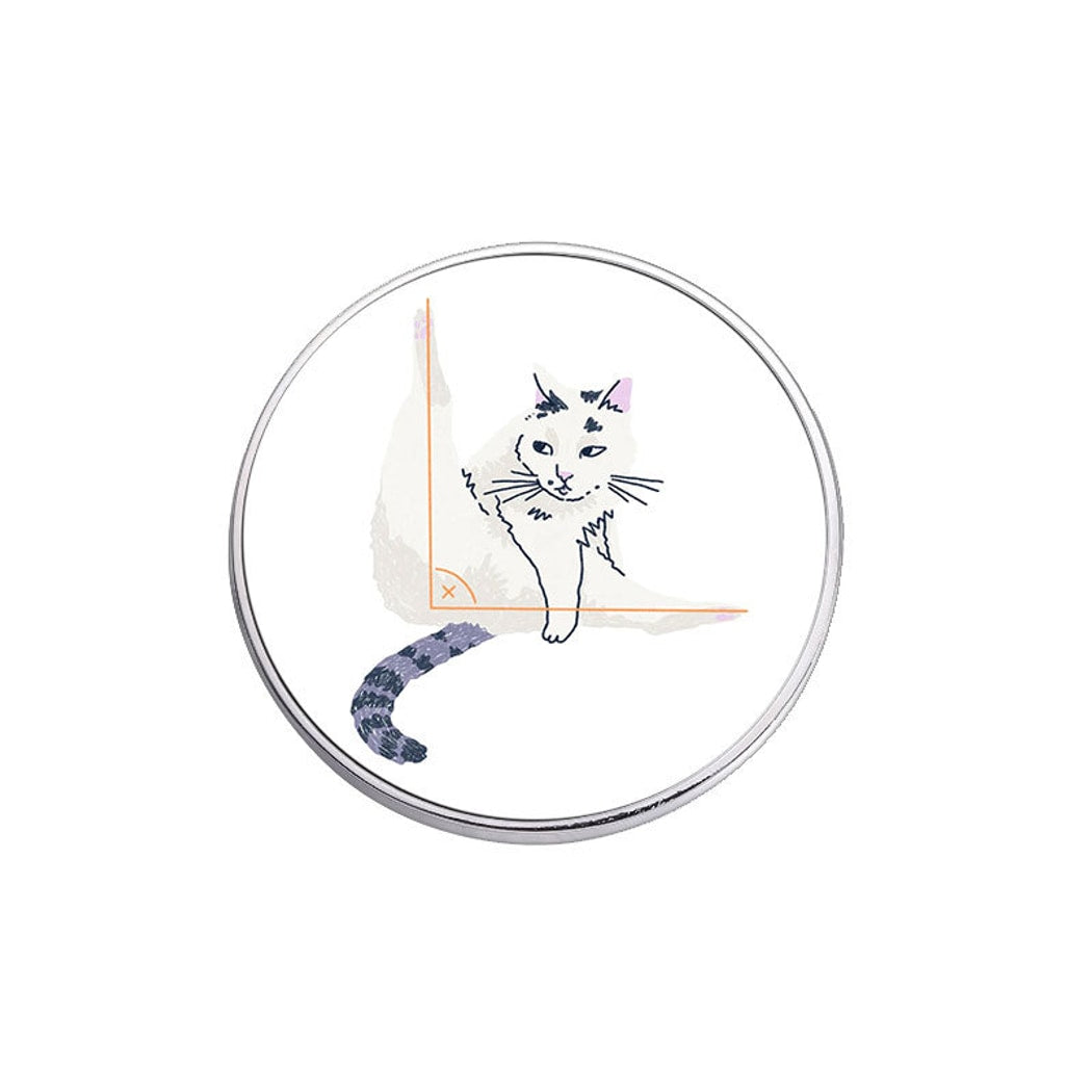 Pinori - Minimal Cat Illustration Round Pin