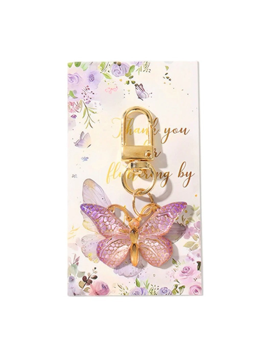 Taphug butterfly keychain with smooth gradient color transition in acrylic