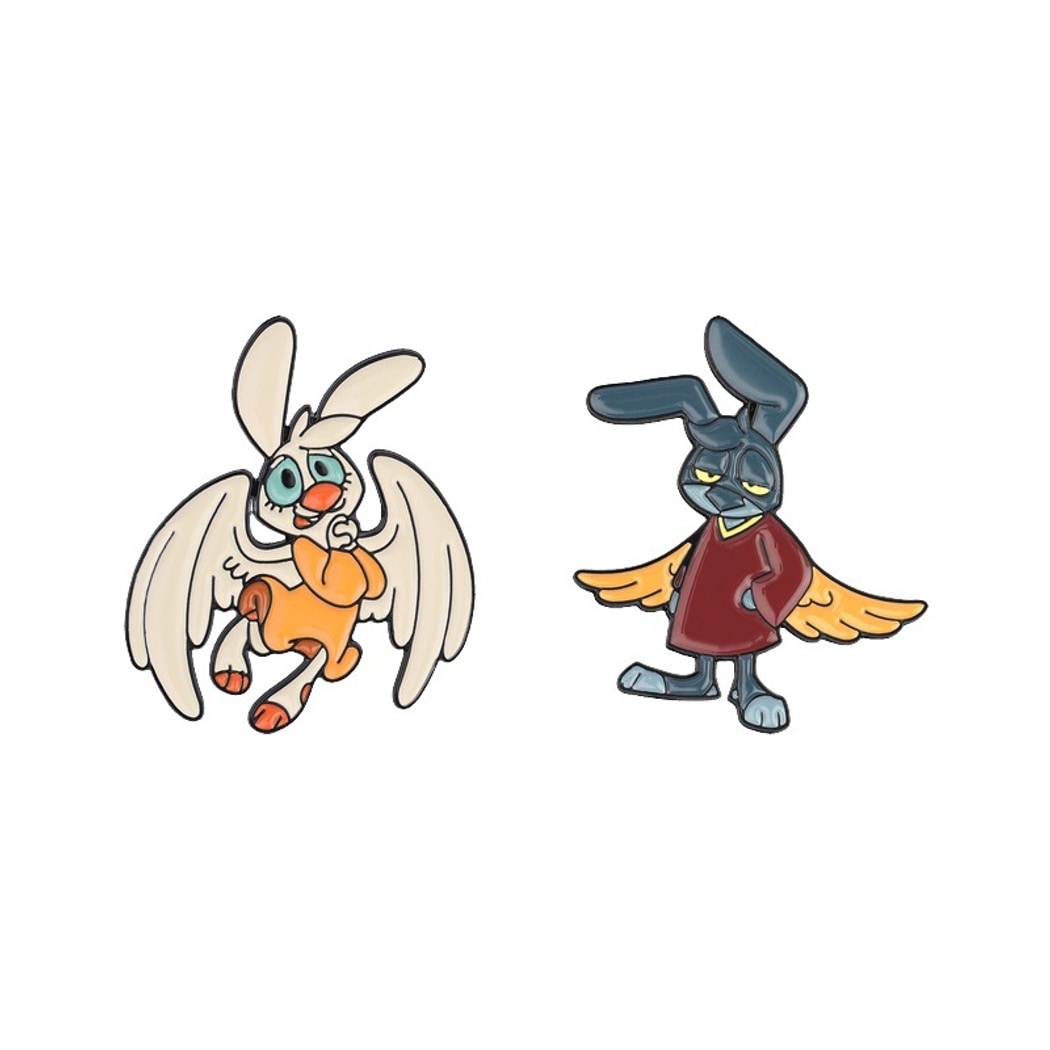 Pinori - Cute Winged Rabbit Character Pin