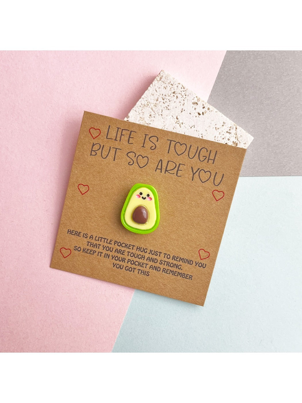 Taphug - Pocket Hug Fruit Avocado pocket hug card and keepsake token view 4