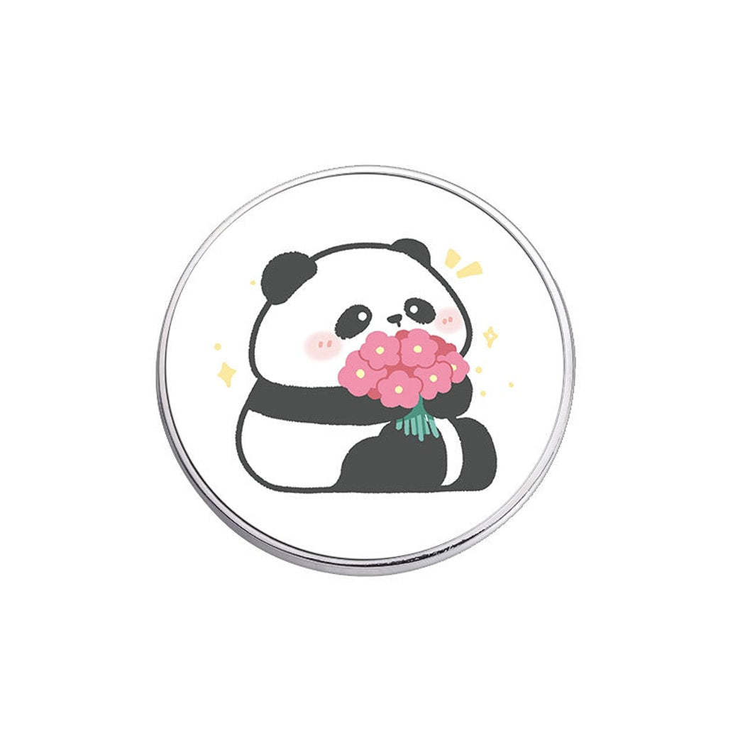 Pinori - Playful Panda Graphic Round Pin