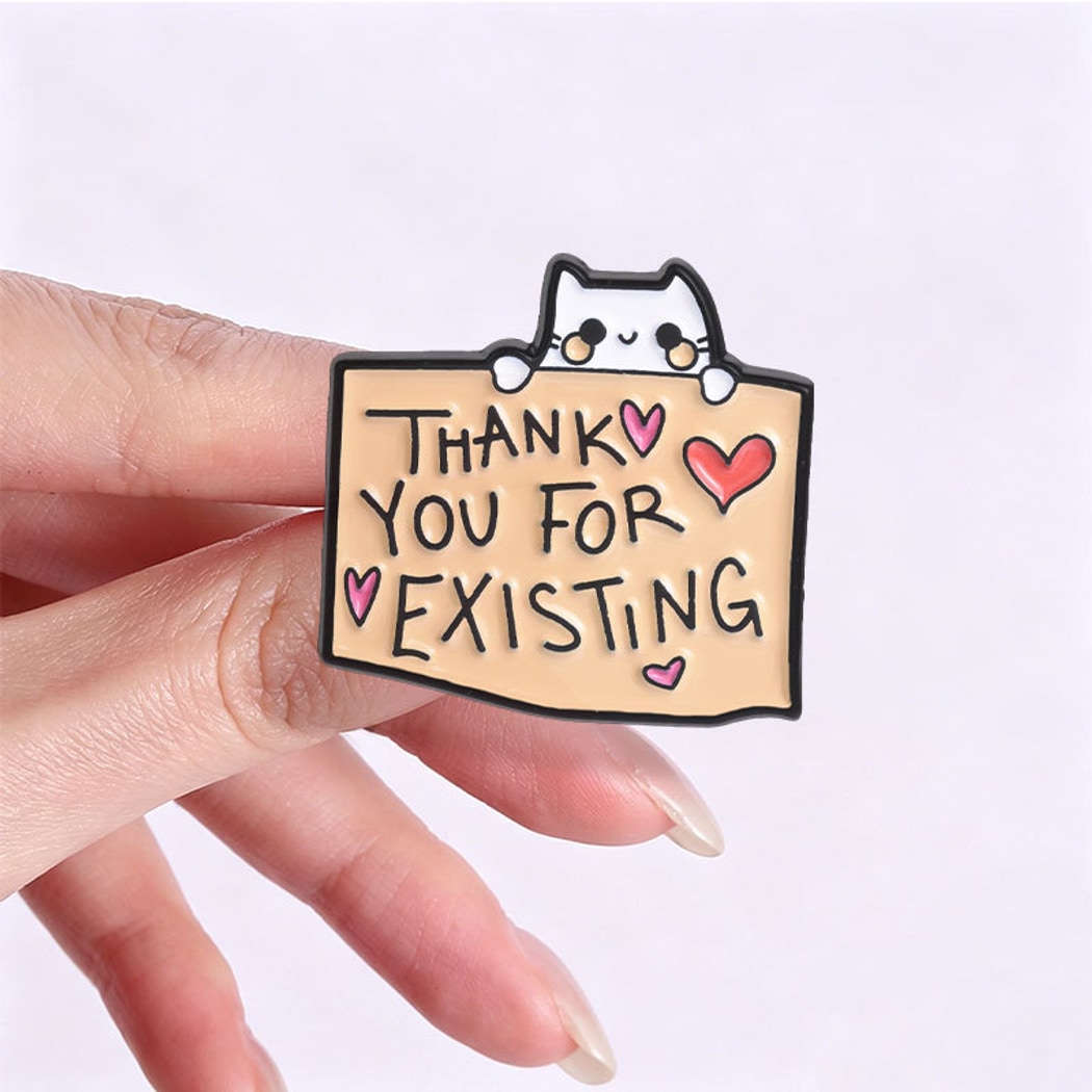 Pinori - Cute Animal Slogan Decorative Brooch
