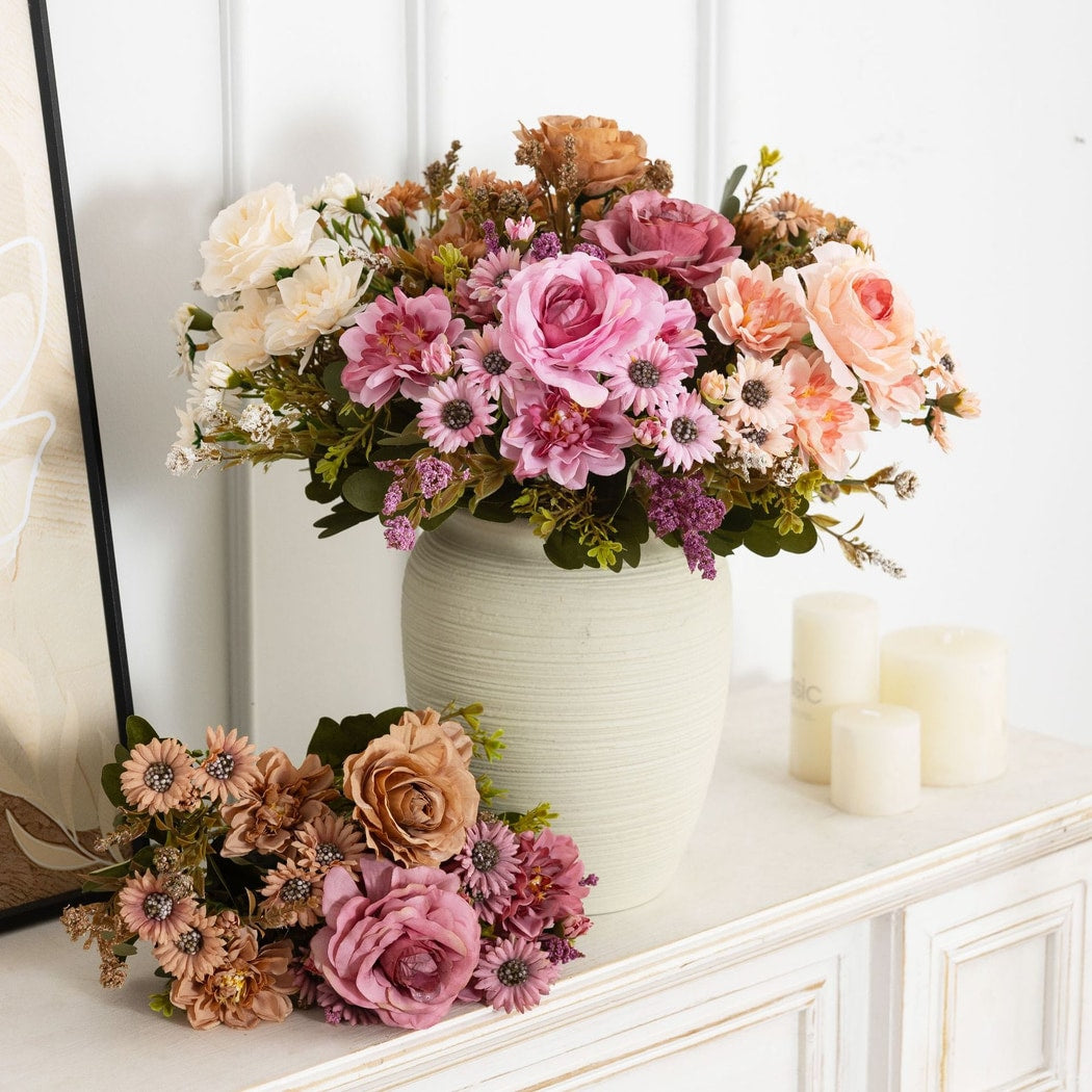 Roselle - Decorative Peony and Daisy Artificial Flowers
