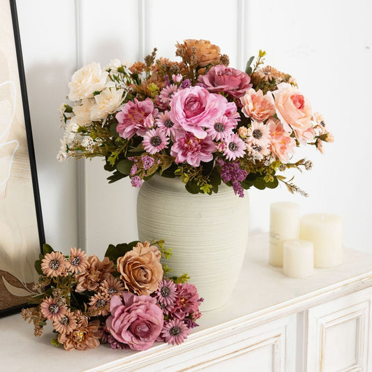 Roselle - Decorative Peony and Daisy Artificial Flowers