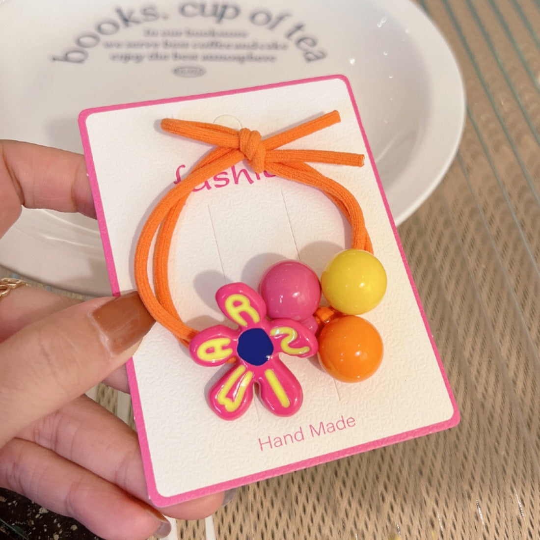 Cico - Candy Bright Color Flower Ball Hair Tie