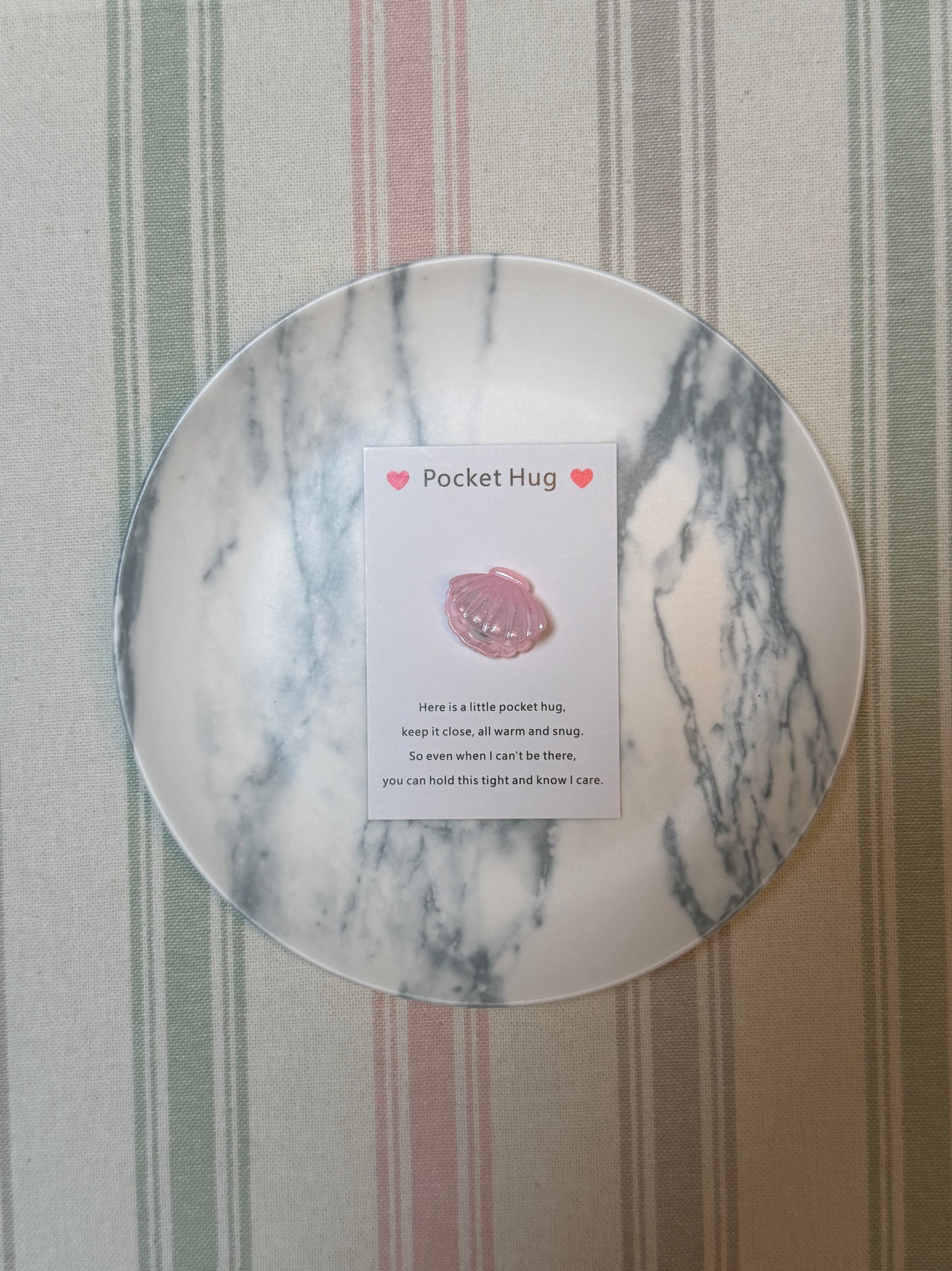 Taphug - Pocket Hug Shell and Pearl pocket hug card and keepsake token view 7