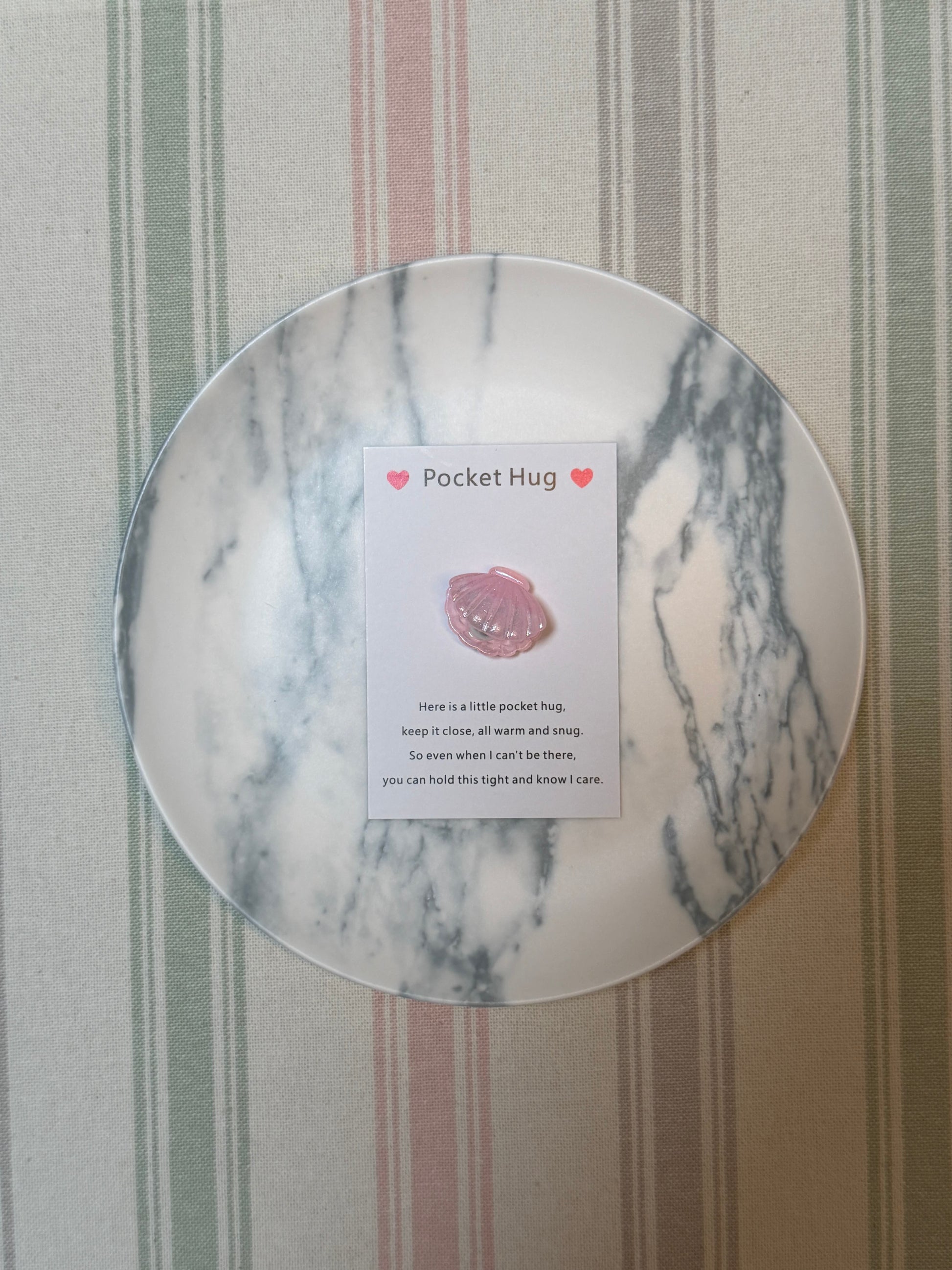Taphug - Pocket Hug Shell and Pearl pocket hug card and keepsake token view 7