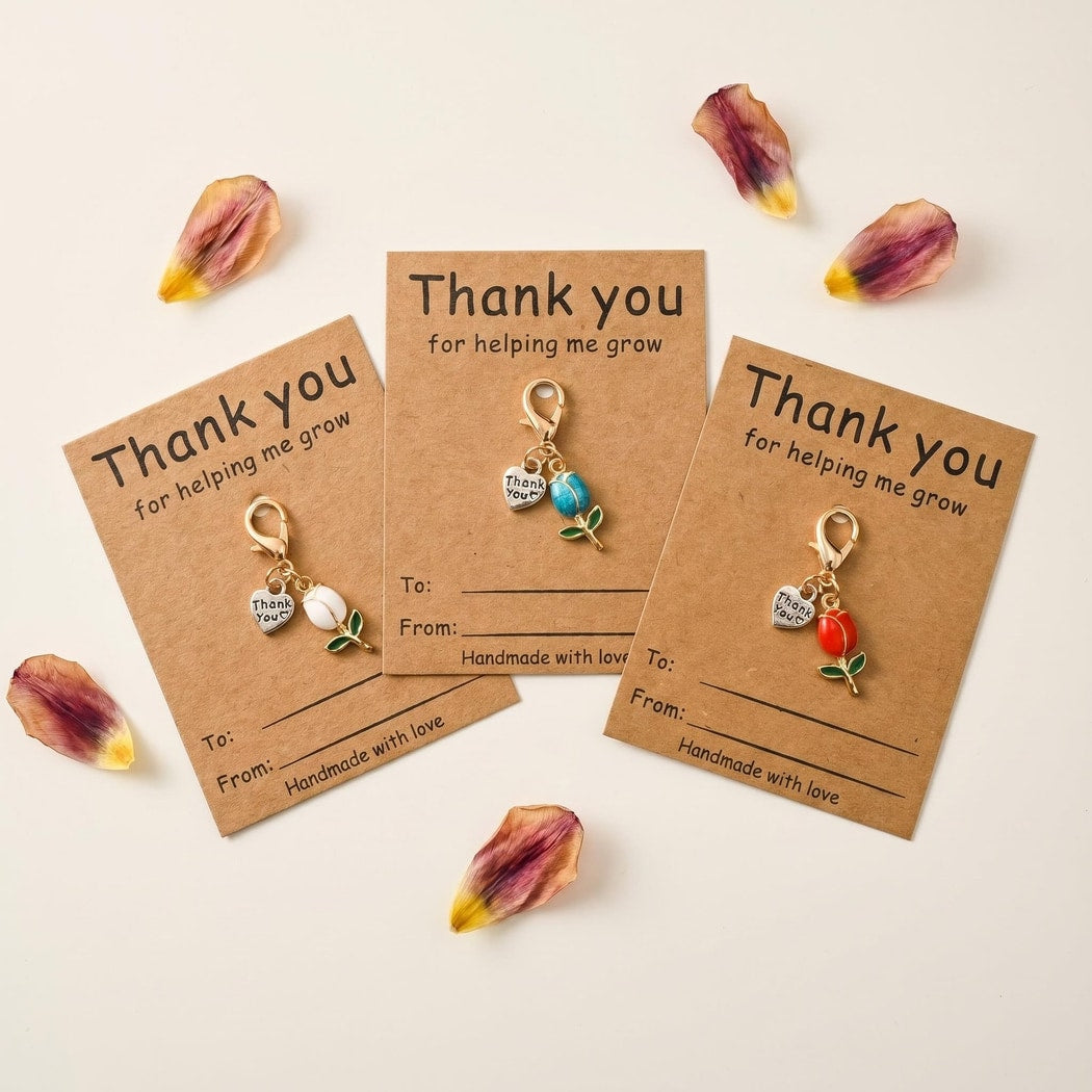 Taphug - Pocket Hug Minimalist Tulip Charm Keychain