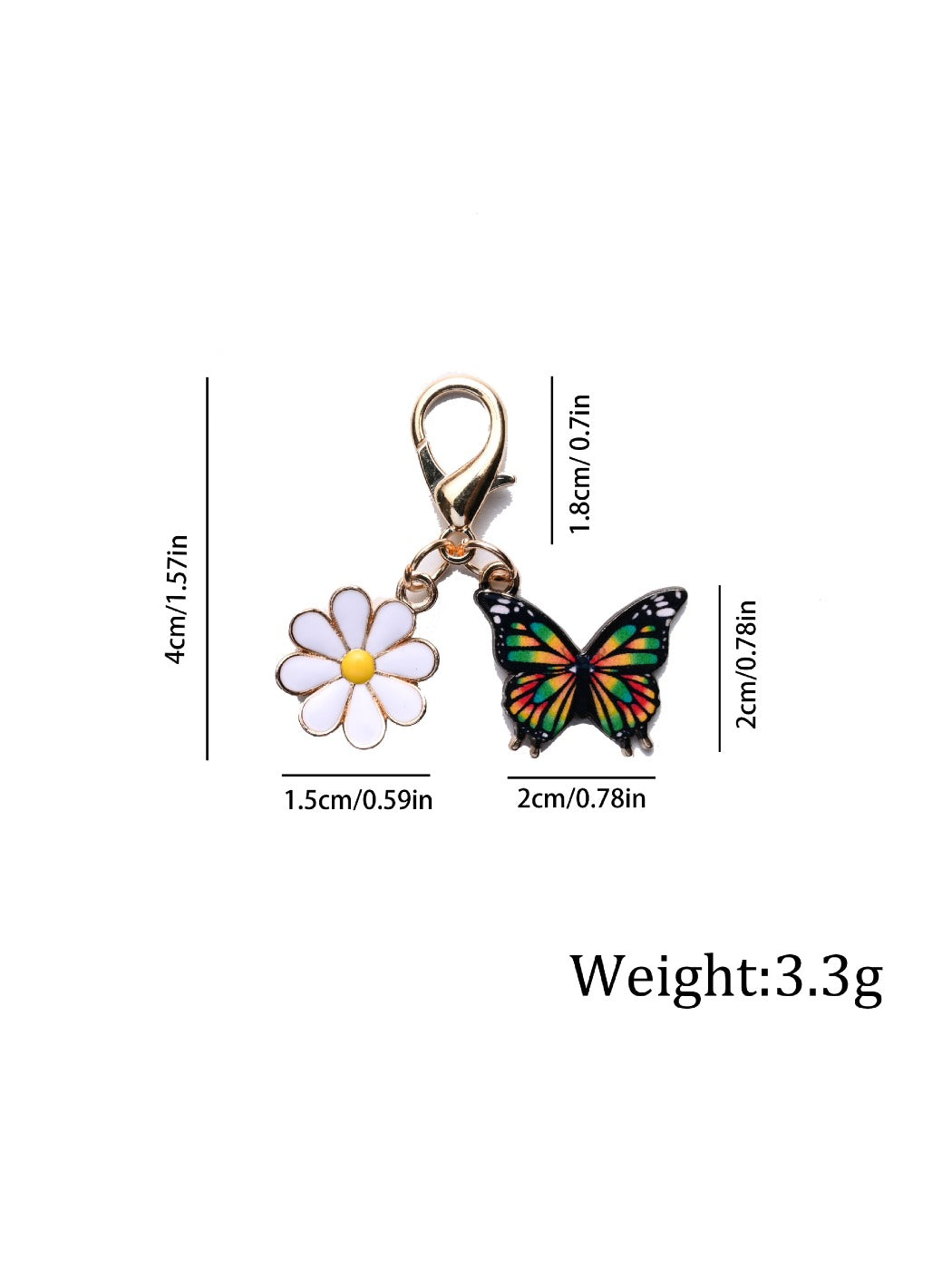 Taphug - Colorful Thank You Enamel Butterfly Daisy Keychain