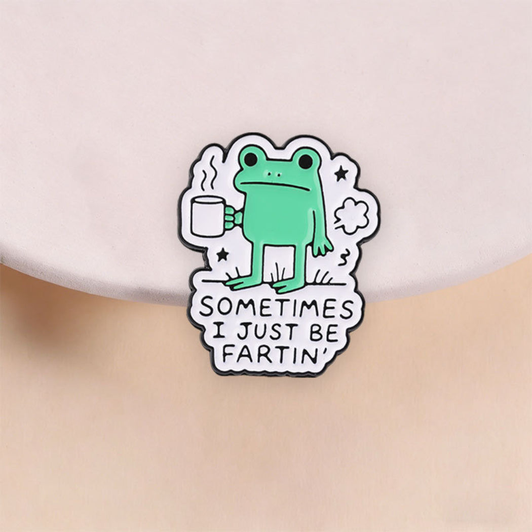 Pinori Funny Frog Coffee Enamel Pin