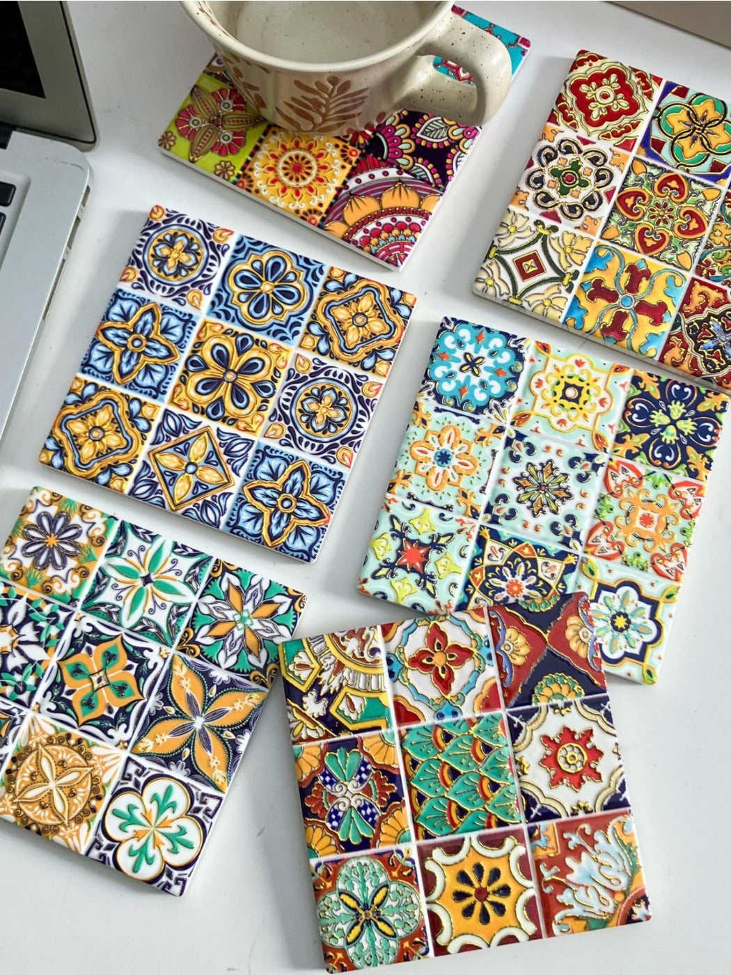 Thimara - New Square Embossed Coaster with Non Slip Back