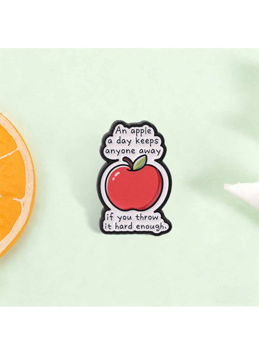 Pinori - Apple Brooch Badge, Cute Cartoon Red Apple Pin