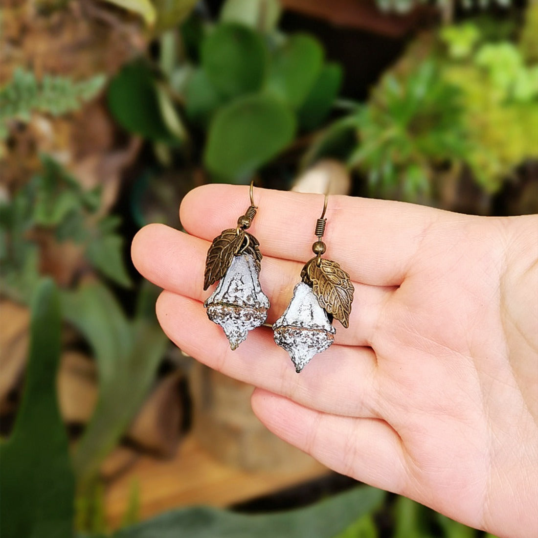 Handcrafted Vintage Natural Nut Earrings