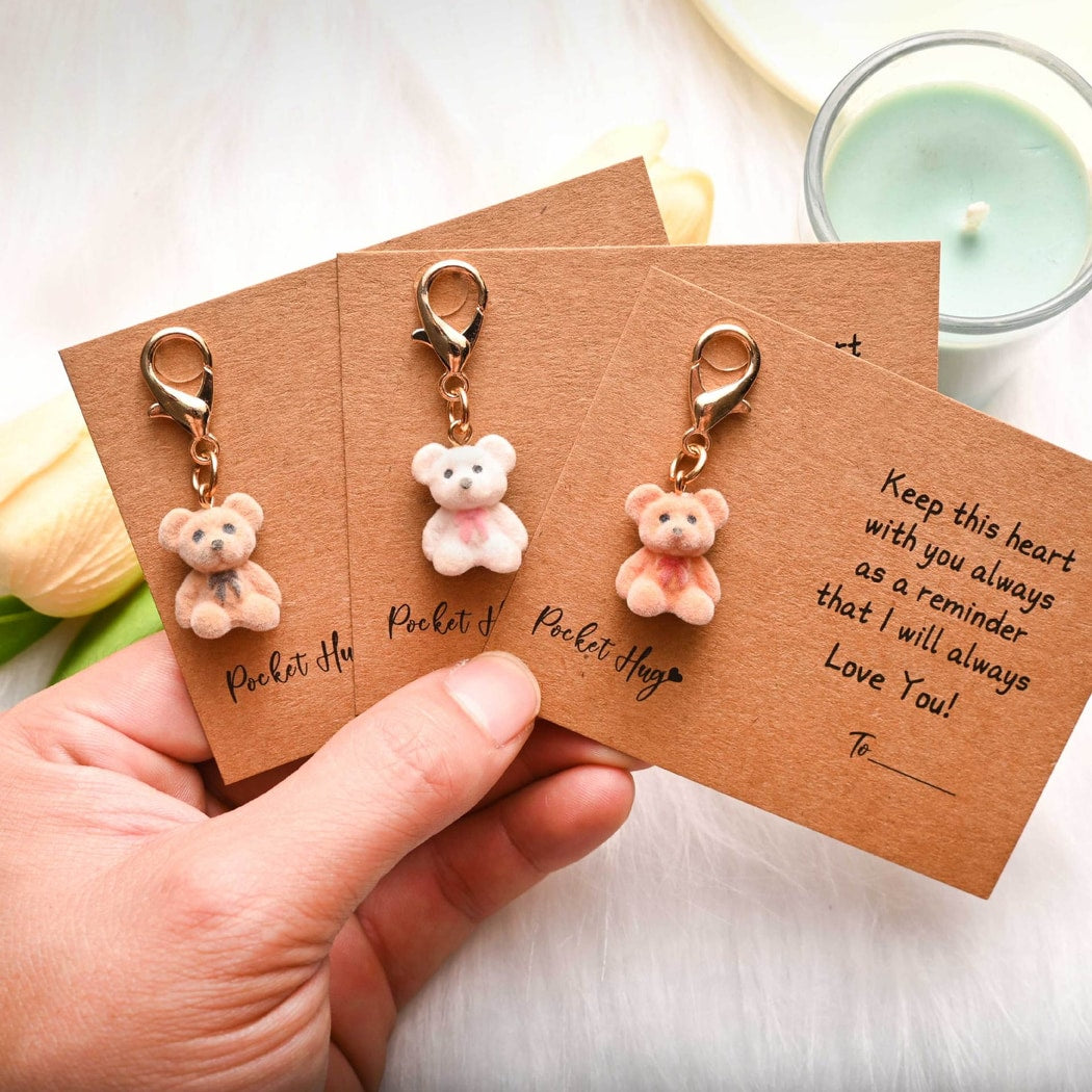 Taphug - Cute Pocket Hug Bow Bear Charm Keychain