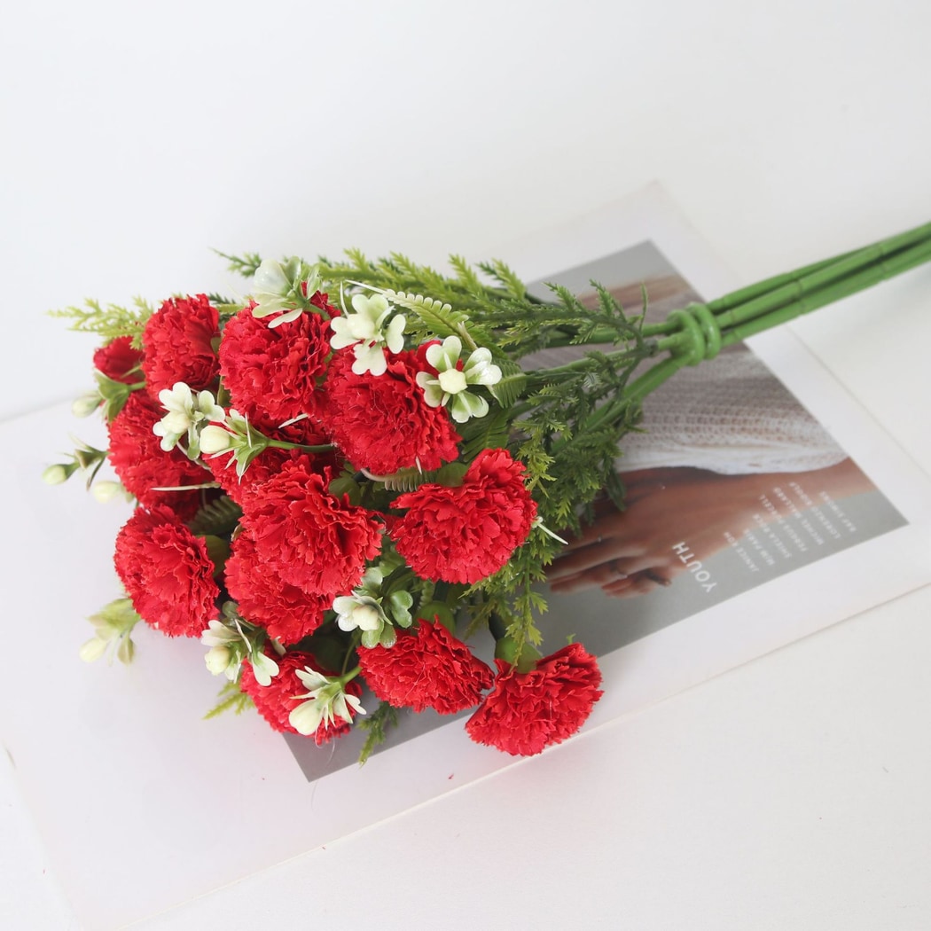 Roselle - Lush Artificial Carnation Bouquet