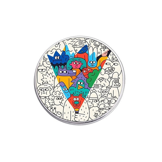 Pinori - Graphic Cartoon Crowd Pattern Fashion Pin