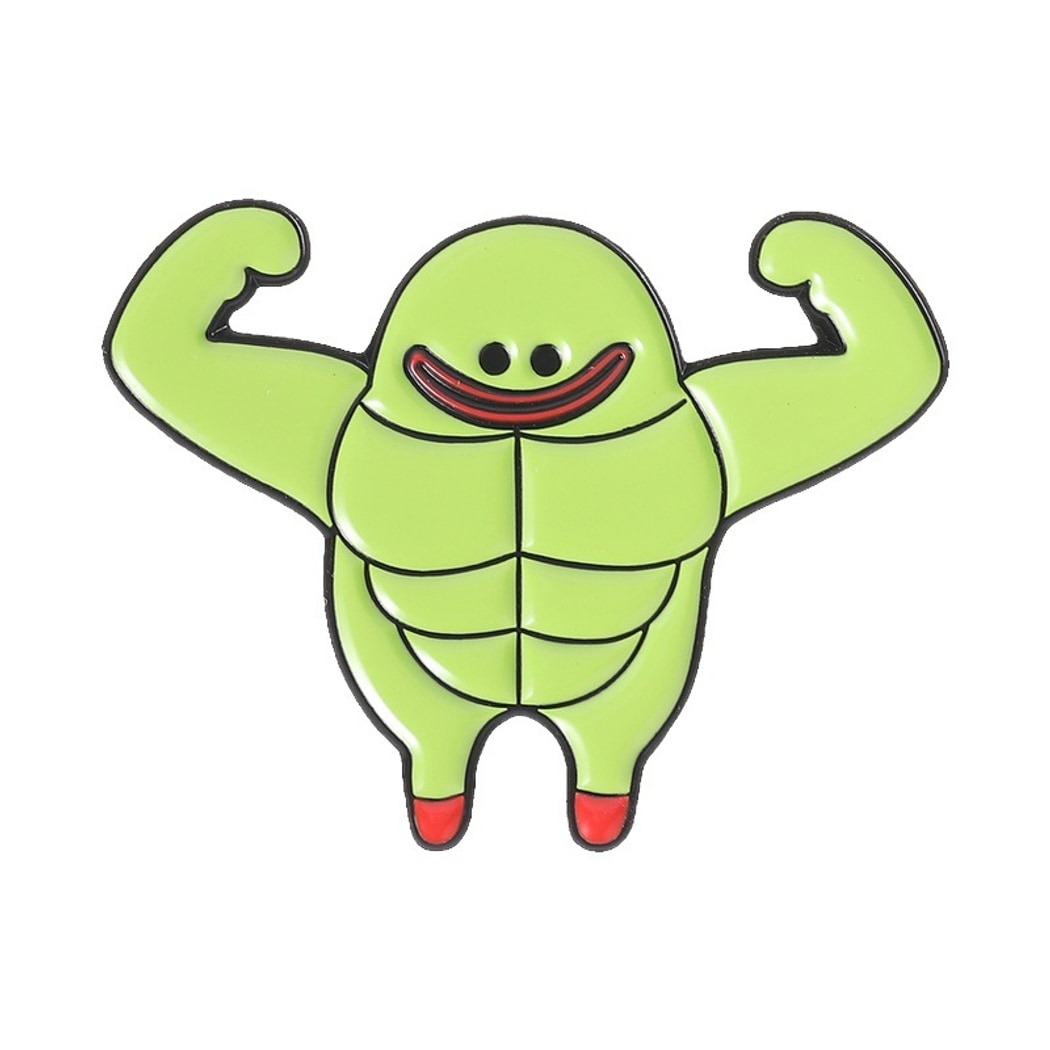 Pinori - Funny Flexing Cartoon Character Decorative Pin