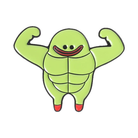 Pinori - Funny Flexing Cartoon Character Decorative Pin