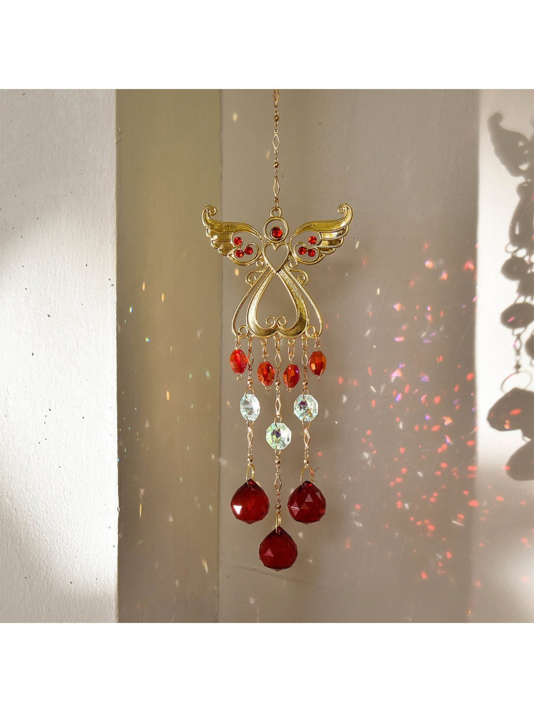 Somnia Angel Wing Crystal Sun Catcher photographed with natural light
