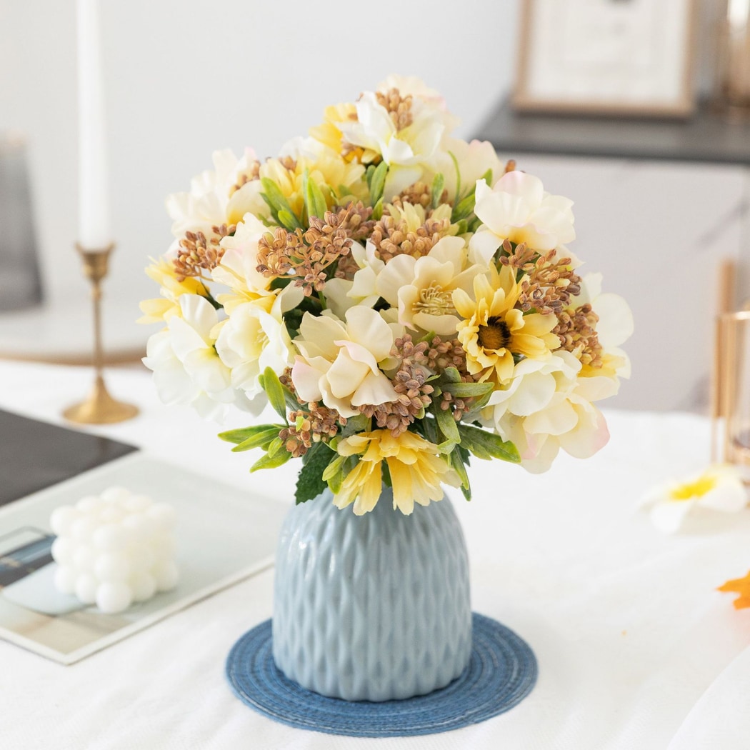 Roselle - Mixed Camellia Daisy Artificial Flower Bouquet