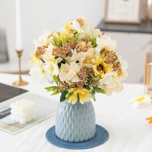 Roselle - Mixed Camellia Daisy Artificial Flower Bouquet