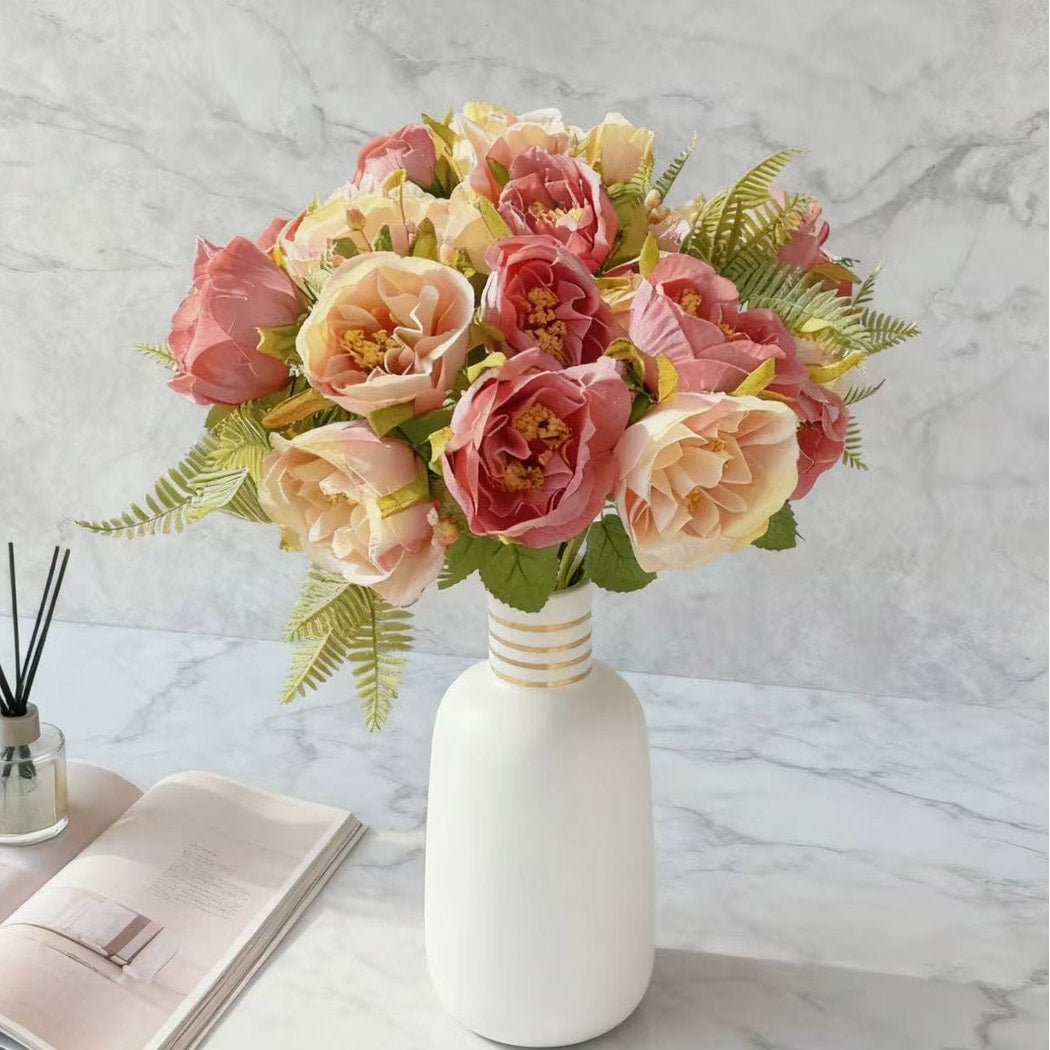 Roselle - Artificial Austin Rose Decorative Bouquet