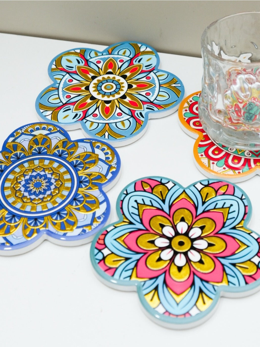 Thimara - Ethnic Style Plum Blossom Coaster Non Slip Heat Resistant