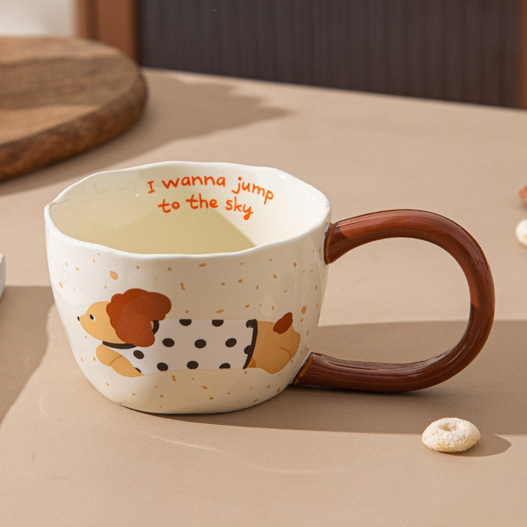 Mivora - Cute Cartoon Dog Print Coffee Mug