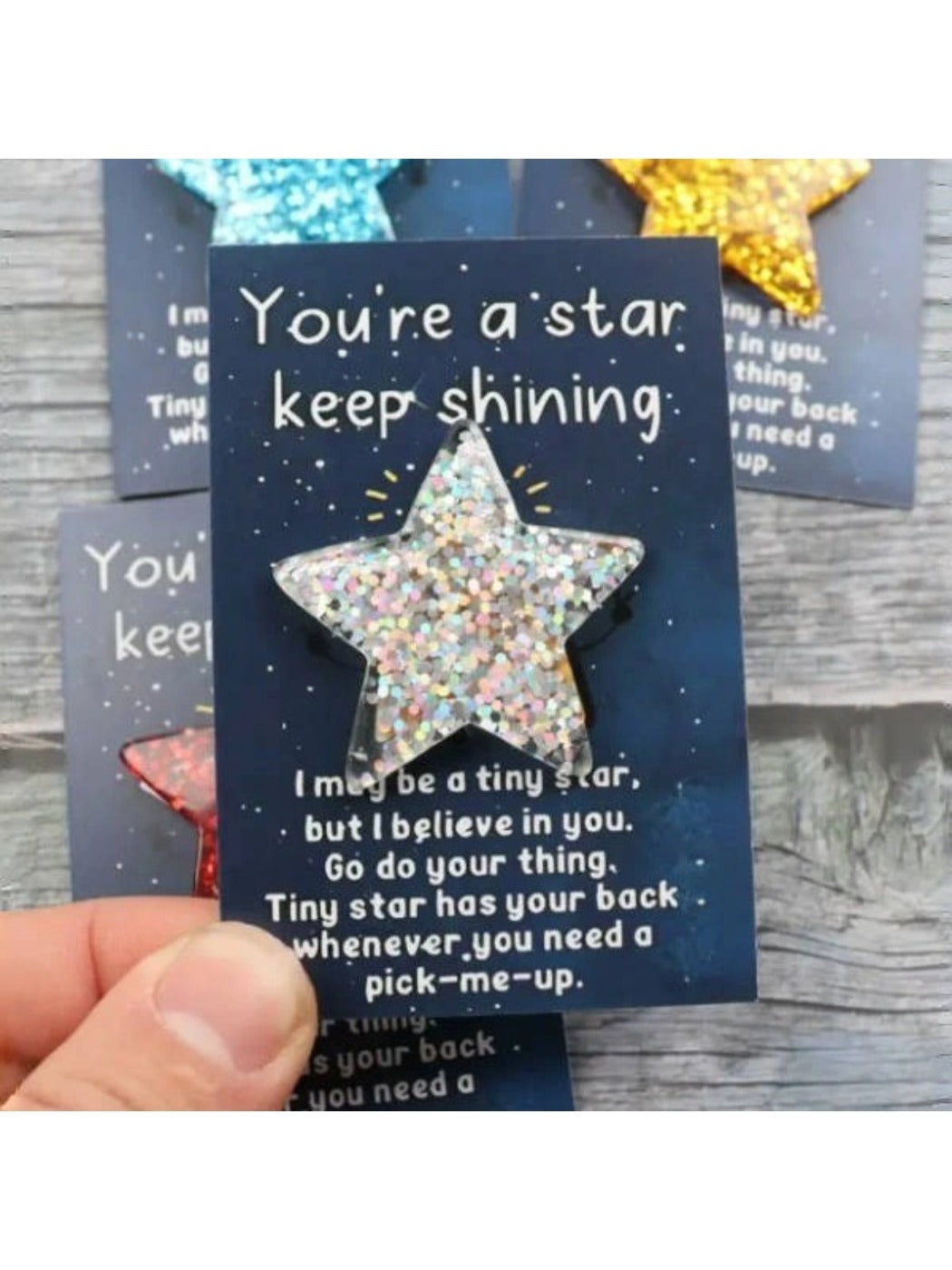 Taphug - Pocket Hug 10 Sets You Are A Star Keep Shining Star pocket hug card and keepsake token