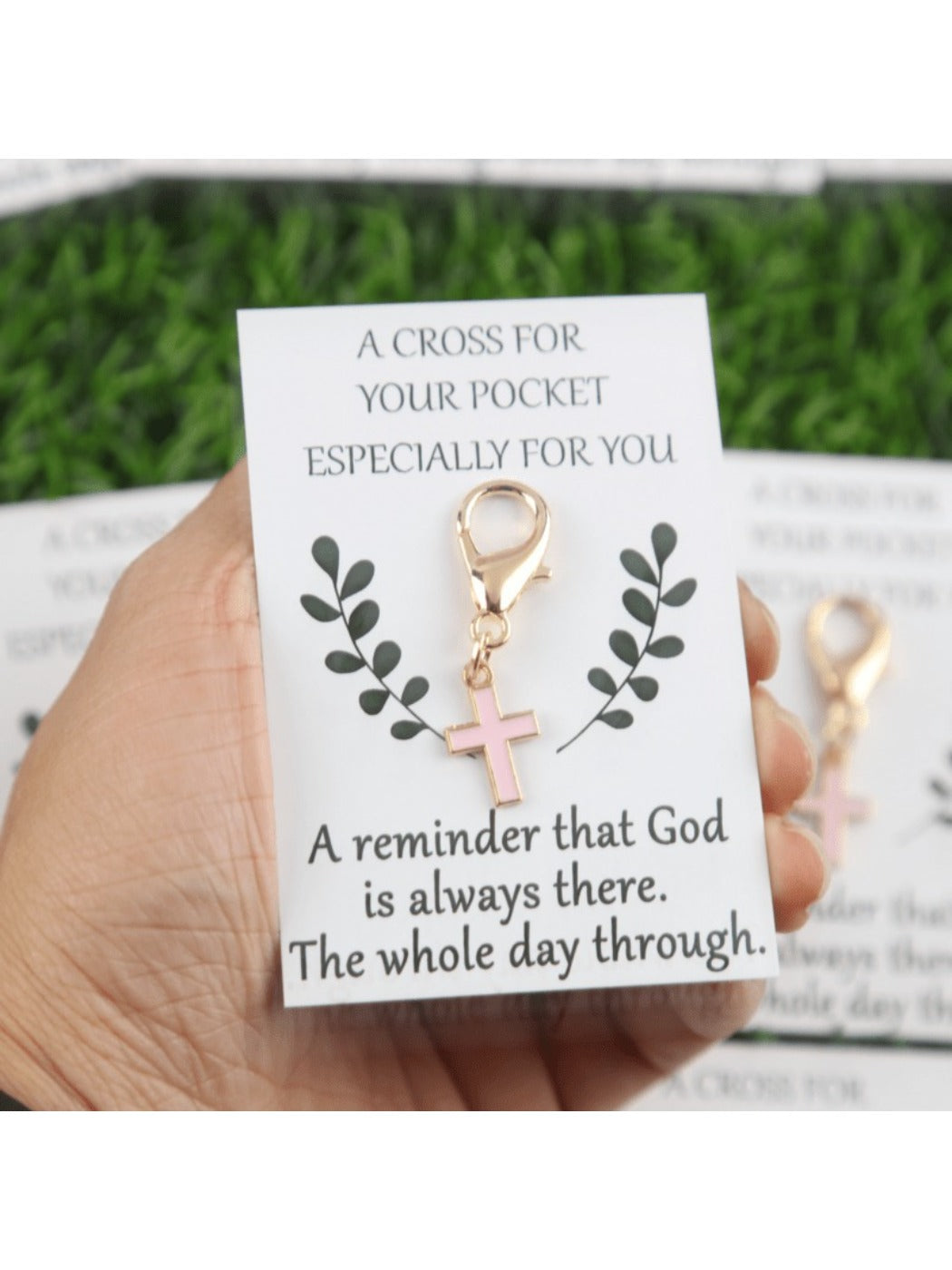 Taphug - Pocket Hug Colorful Alloy Cross pocket hug card and keepsake token view 3