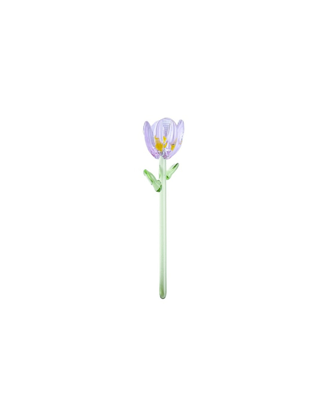 Side view of Thimara mini glass flowers highlighting the glass texture