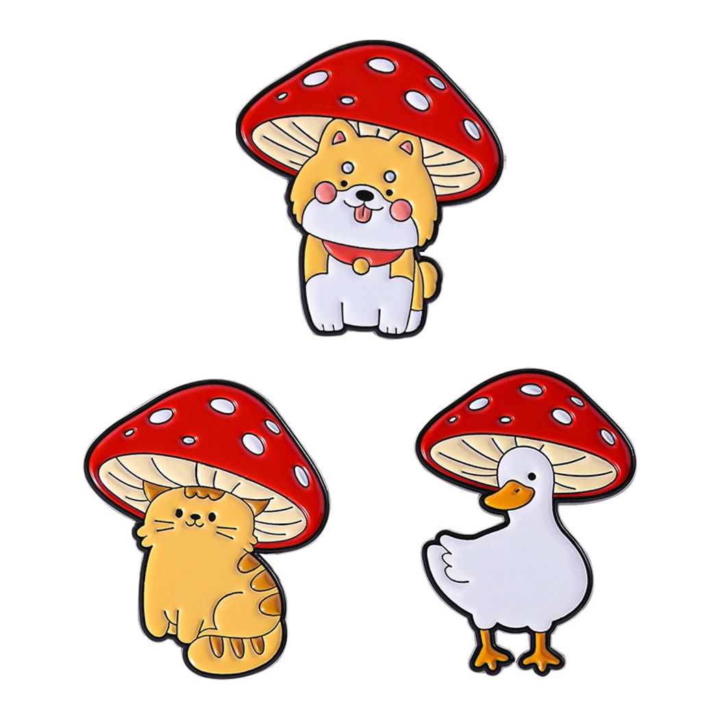 Pinori - Animal Mushroom Cartoon Decorative Pin