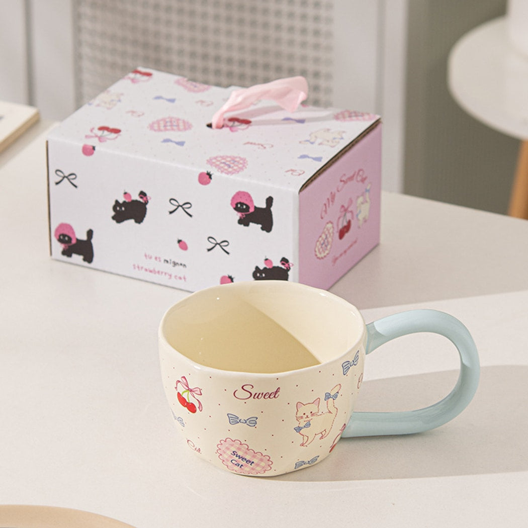 Mivora - Cartoon Cat Pattern Coffee Mug
