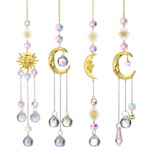 Somnira - Smiley Moon and Sun Theme Suncatcher