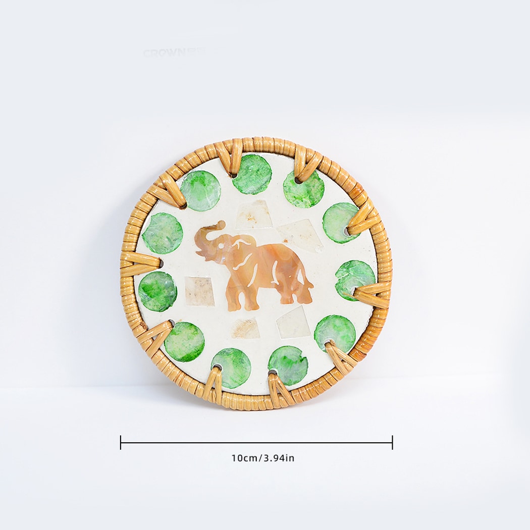 Thimara - Cute Elephant Pattern Round Coaster