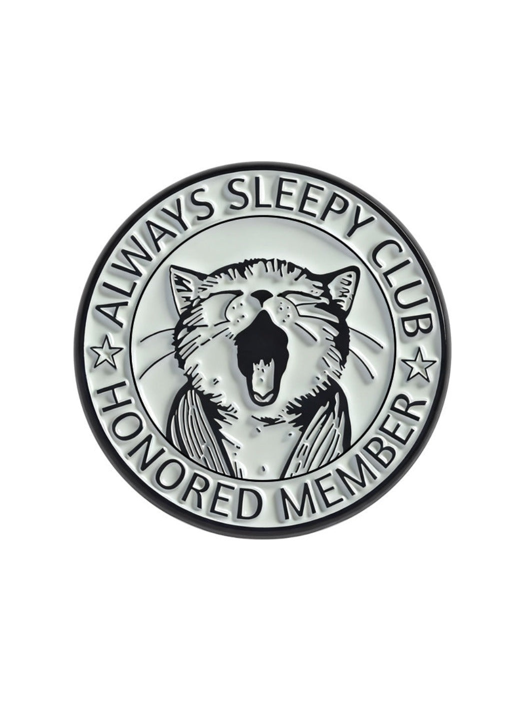 Pinori - Yawning Kitten Round Brooch