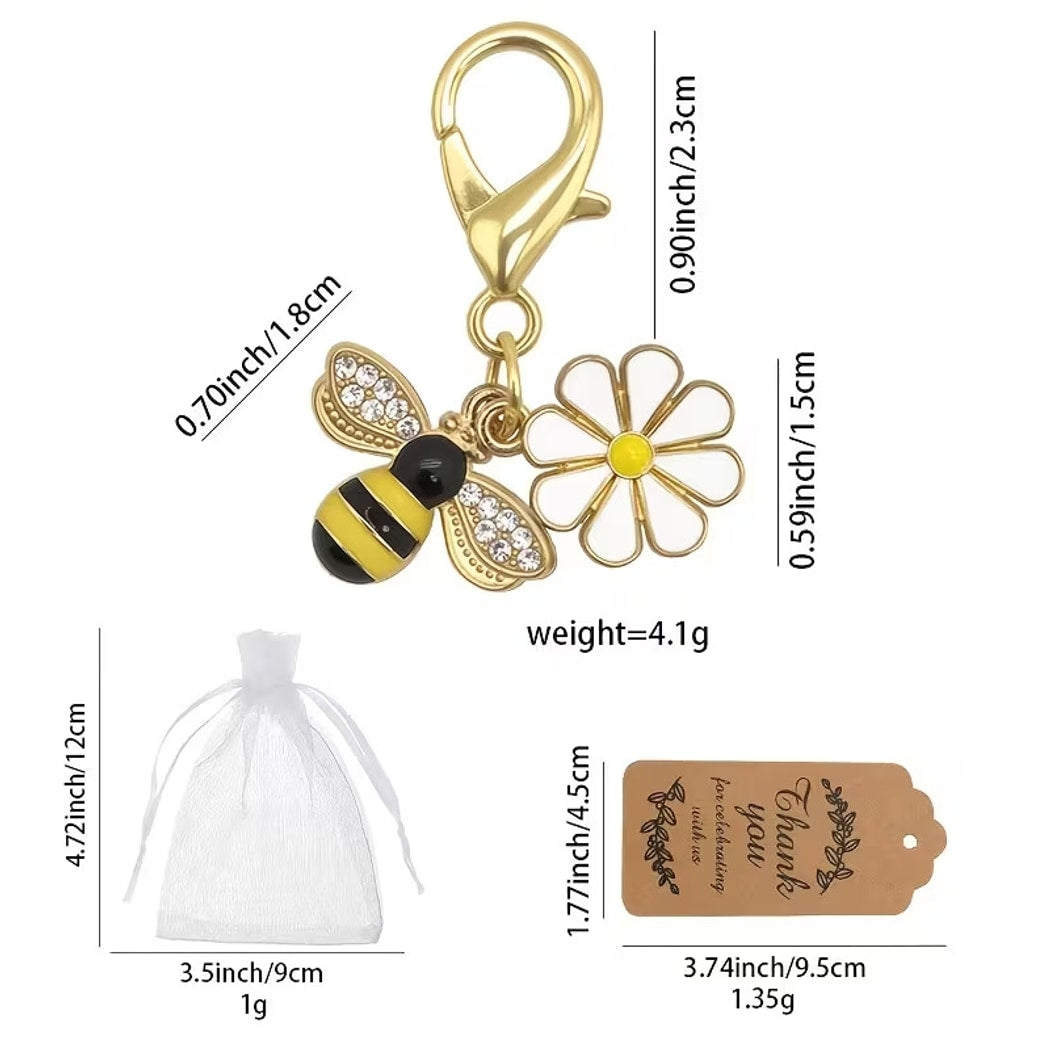 Taphug - Pocket Hug Bee Daisy Charm Keychain Set