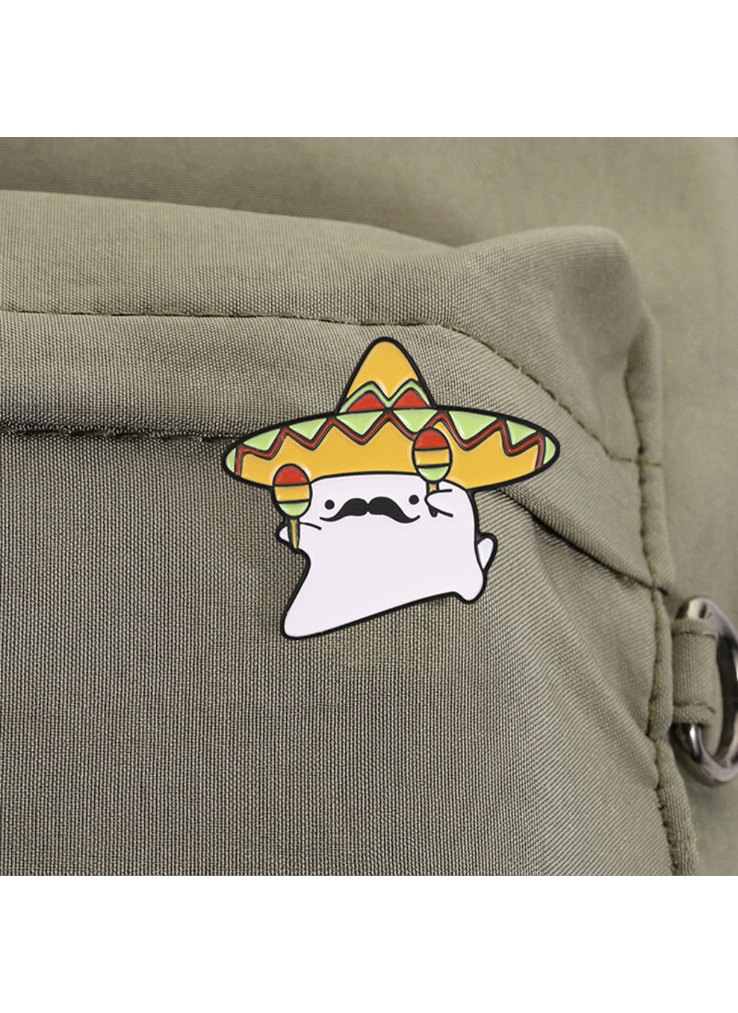 Pinori - Straw Hat Brooch Badge, Cute Cartoon Ghost Pin