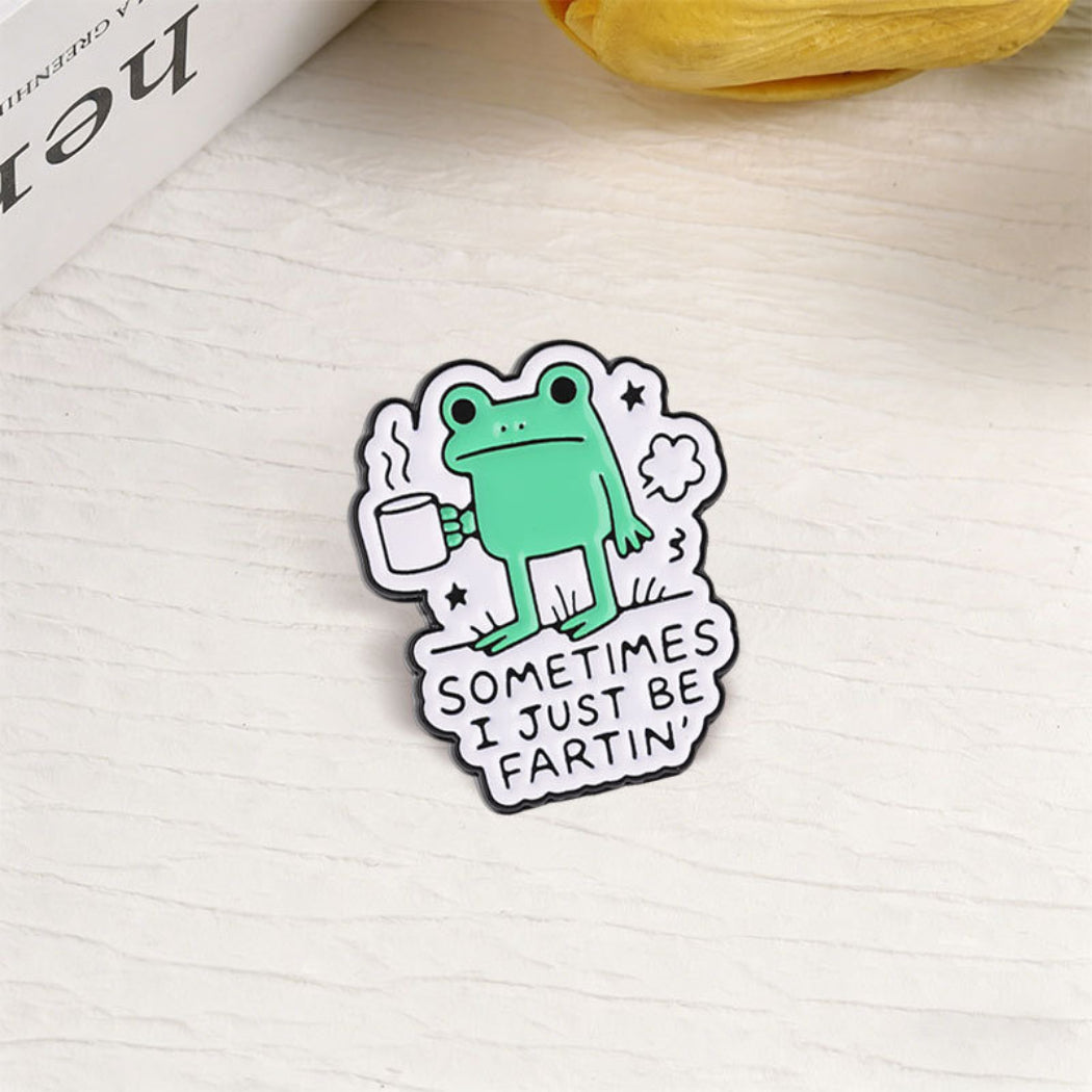 Pinori Funny Frog Coffee Enamel Pin