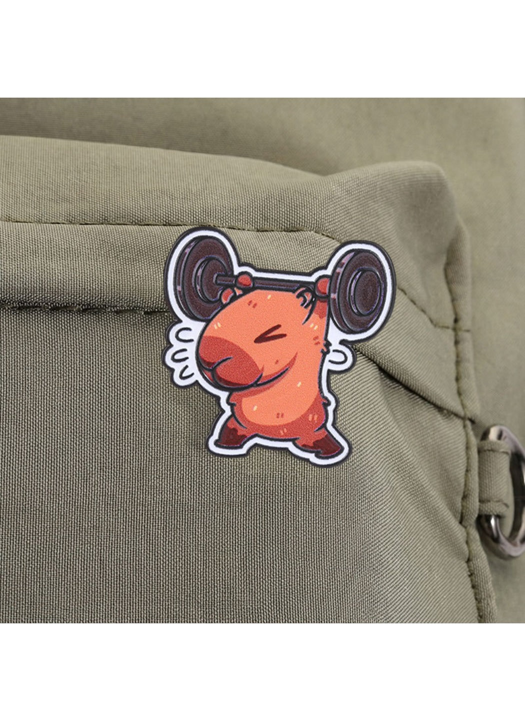 Pinori - Cute Cartoon Capybara Lifting Barbell Pin Brooch Badge