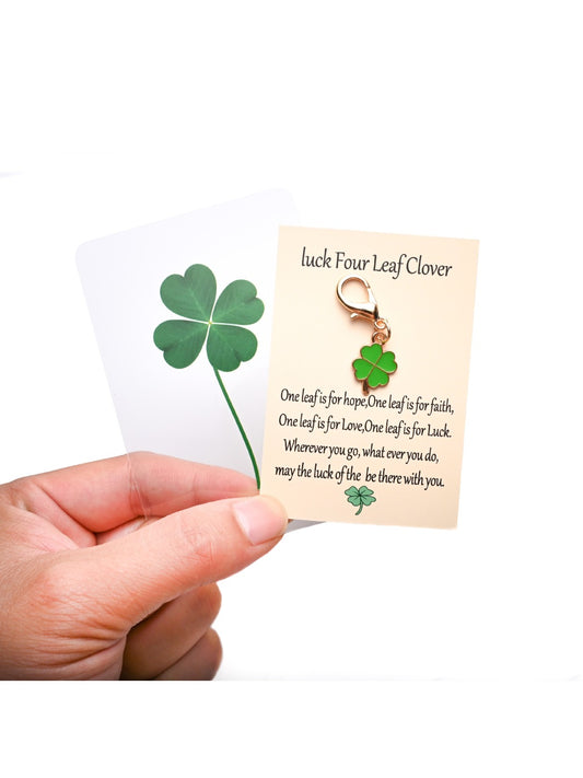 Taphug - Leaf Clover Keychain for Good Luck