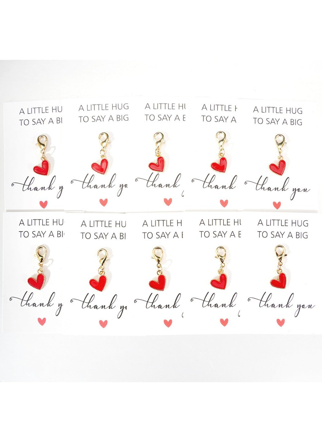 Taphug  - Alloy Pocket Hug Card Heart Pendant Keychain Set
