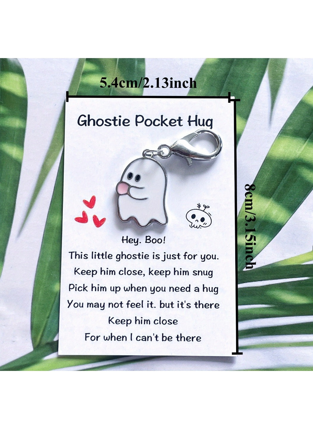Taphug  - Alloy Pocket Hug Card Ghost Keychain