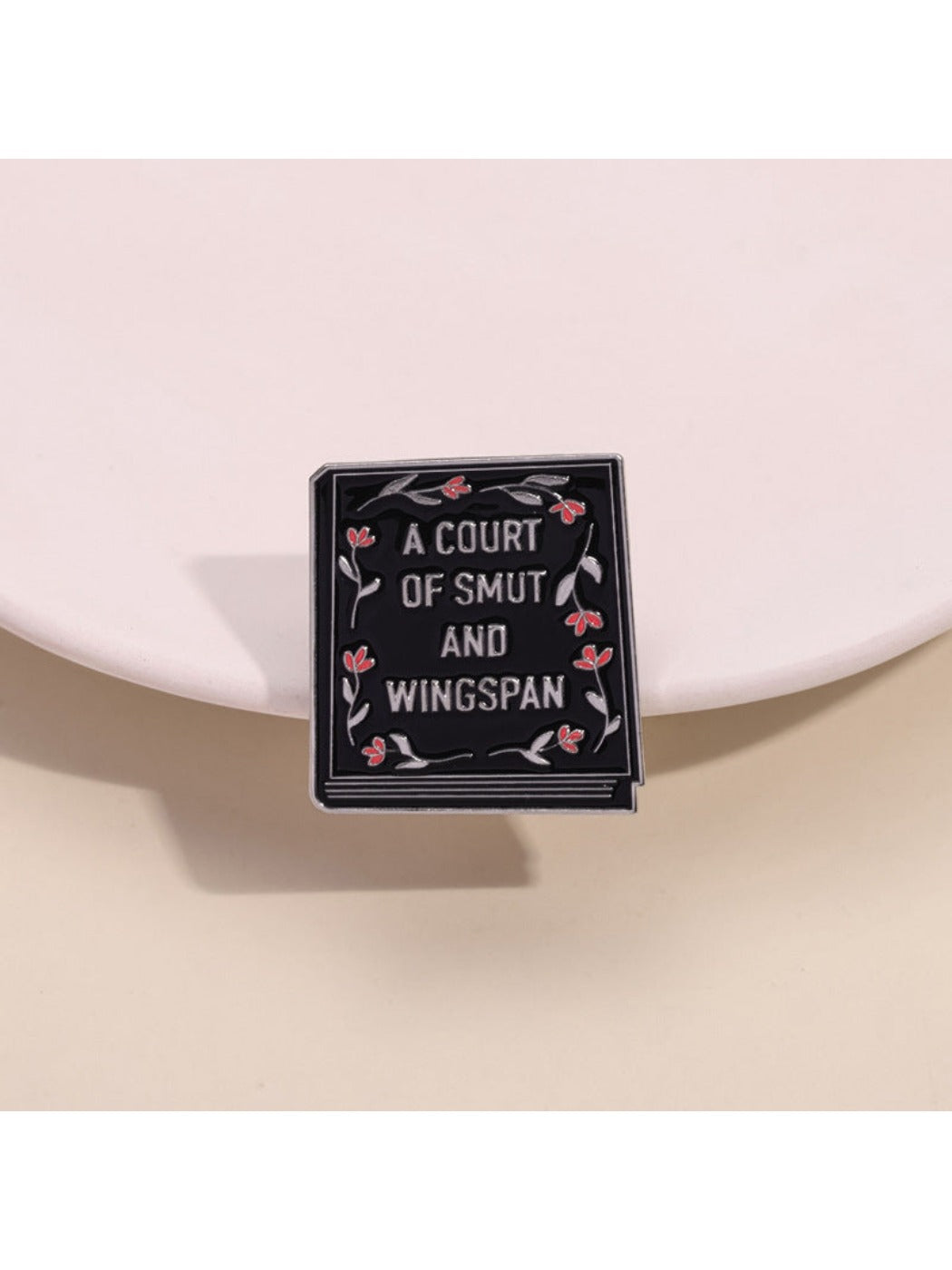 Pinori - Book Shaped Floral Alphabet Brooch