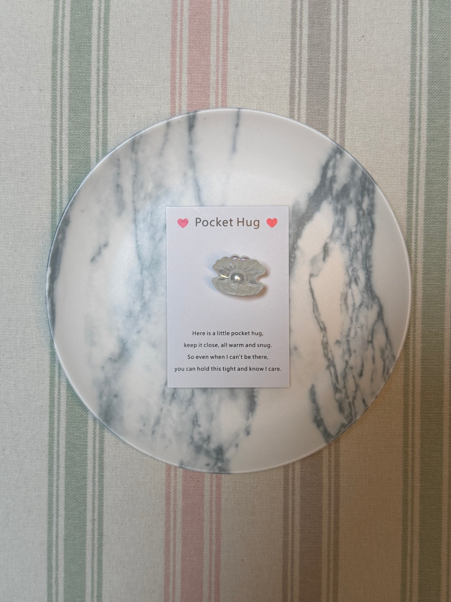 Taphug - Pocket Hug Shell and Pearl pocket hug card and keepsake token view 3