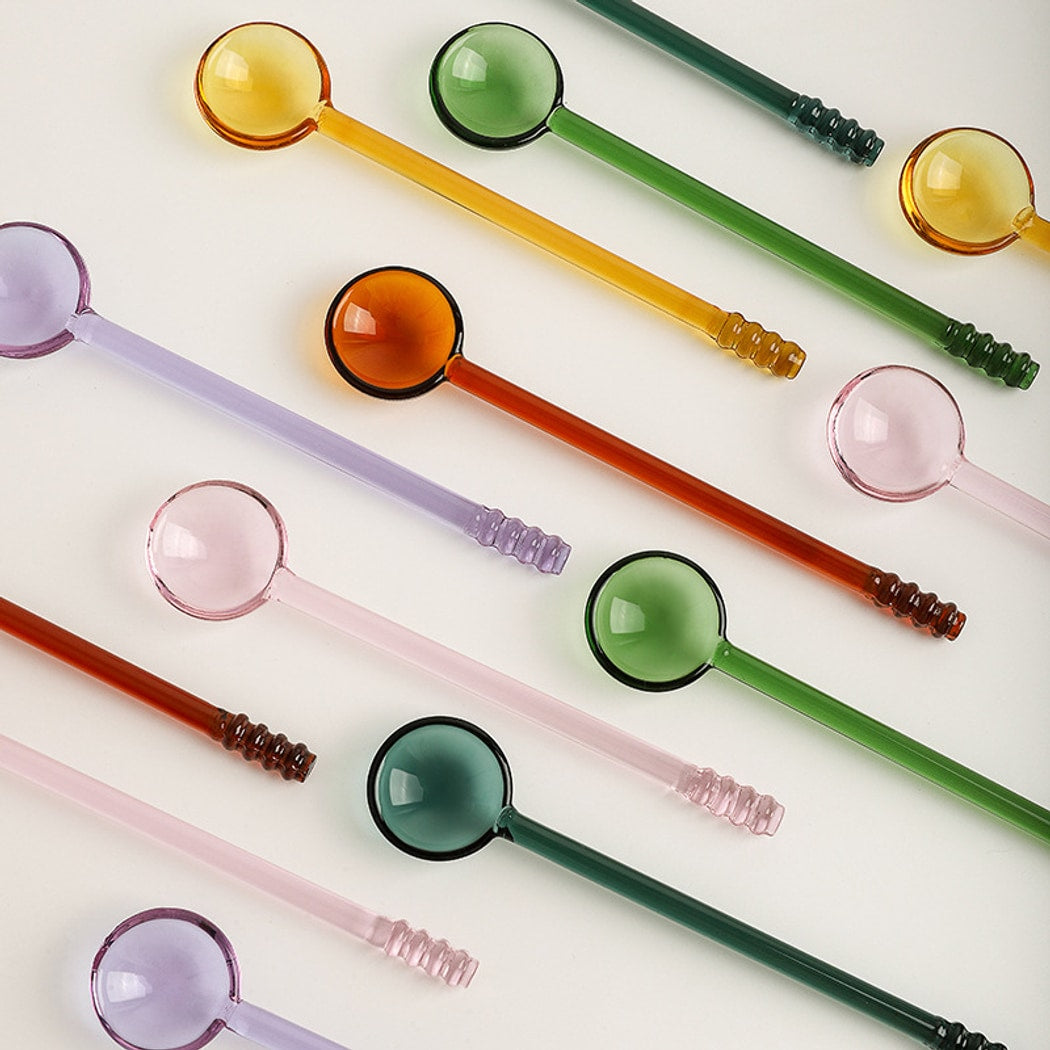 Glasira - Simple Style Colored Long Handle Spoon