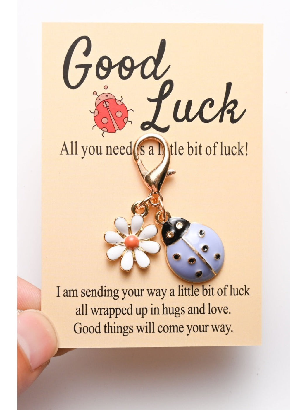Taphug - Good Luck Charm Keychain with Ladybug Daisy