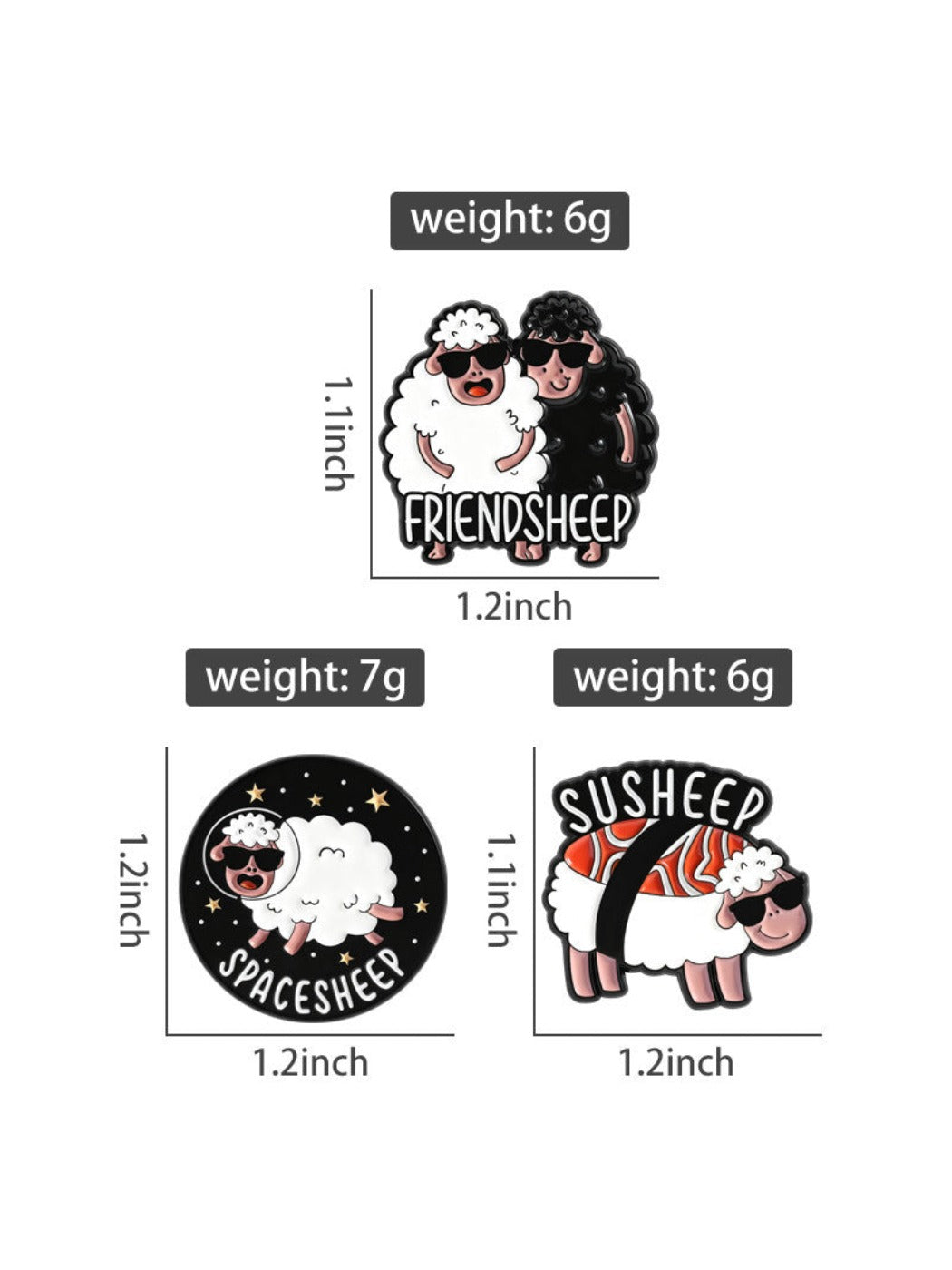 Pinori - Cool Sheep Brooch