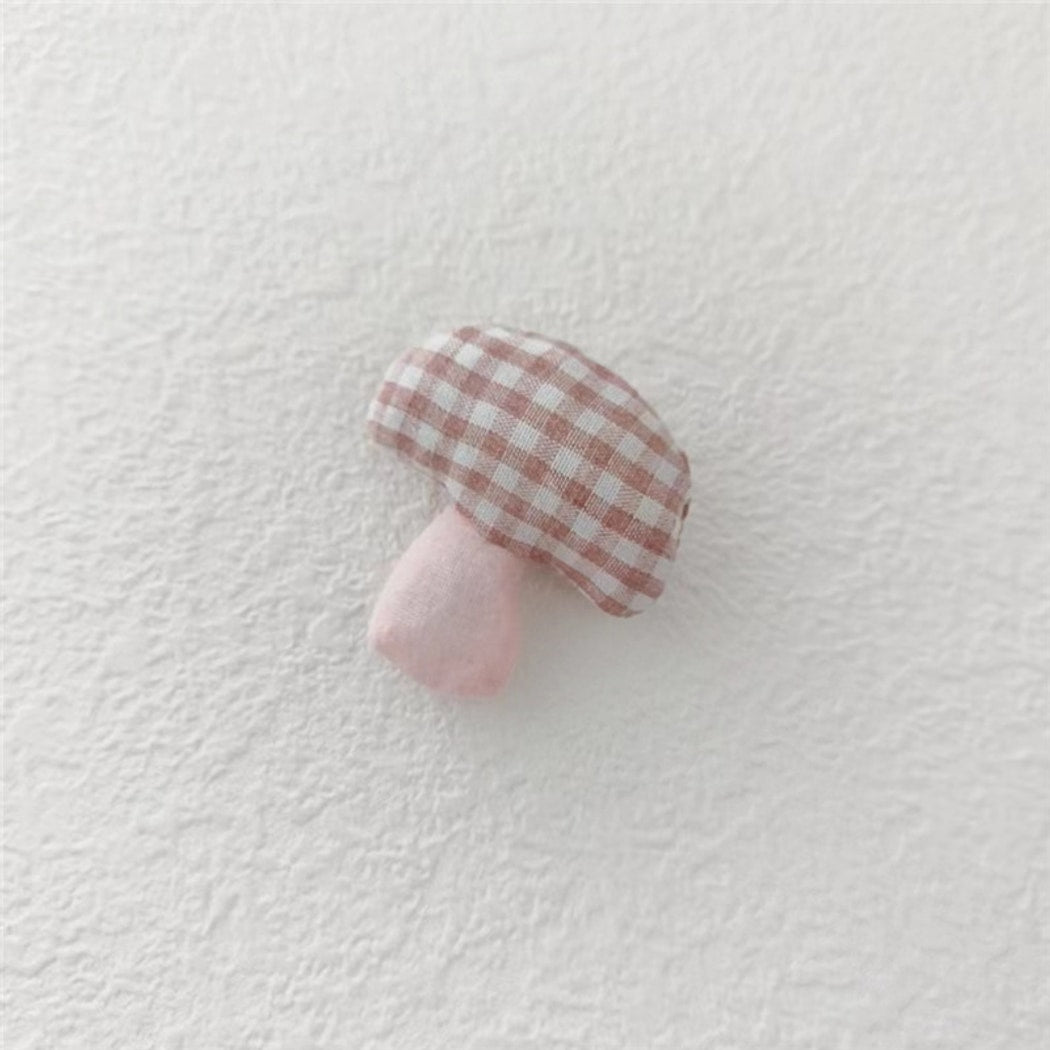 Pinori - Checked Pattern Mushroom Shape Pin