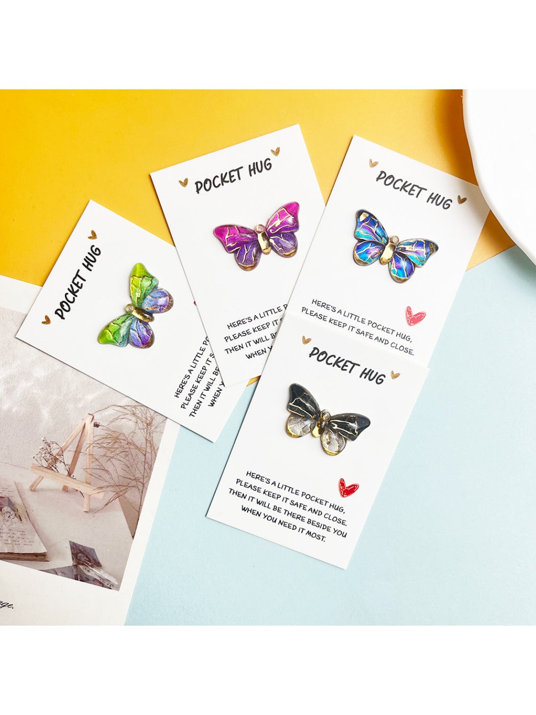 Taphug - Rainbow Wing Pocket Hug Card pocket hug card and keepsake token view 3